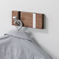 Knax hanger 2-hook, Oiled walnut