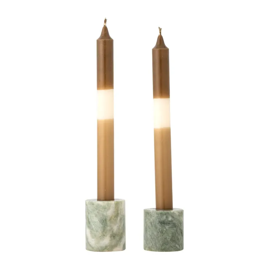 Kokoro candle holder 2 parts, Green marble