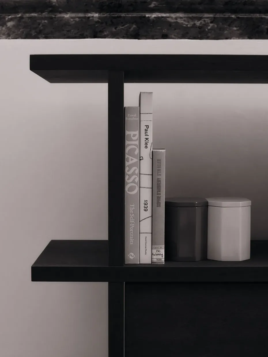 Kona bookcase cabinet insert, Dark Stained