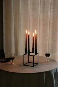 Kubus 4 candle holder, black