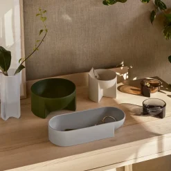 Kuru ceramic bowl 7.5x37 cm, light grey