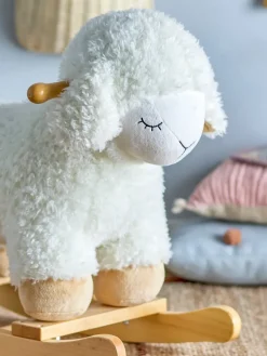 Laasrith sheep rocking horse., White