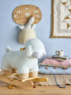 Laasrith sheep rocking horse., White