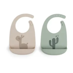 Lalee Bib 2-Pack, Sand green