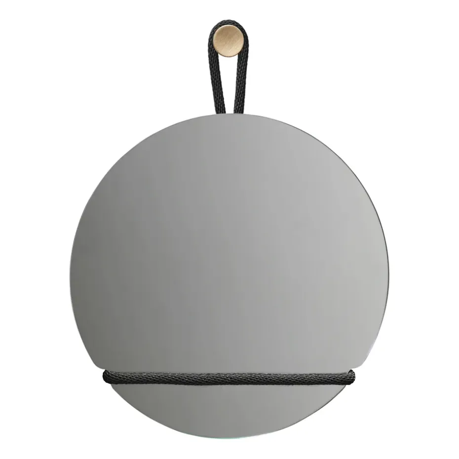 Lasso mirror round, clear-black