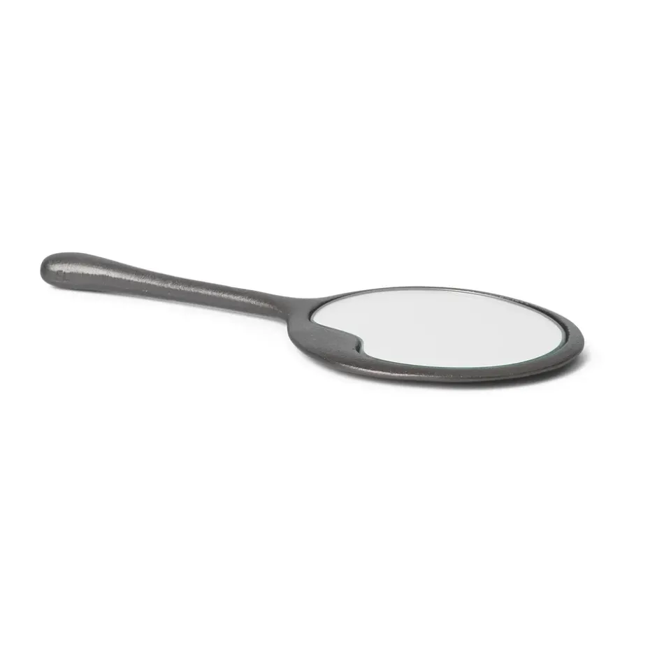 Lava hand mirror, Blackened Aluminium