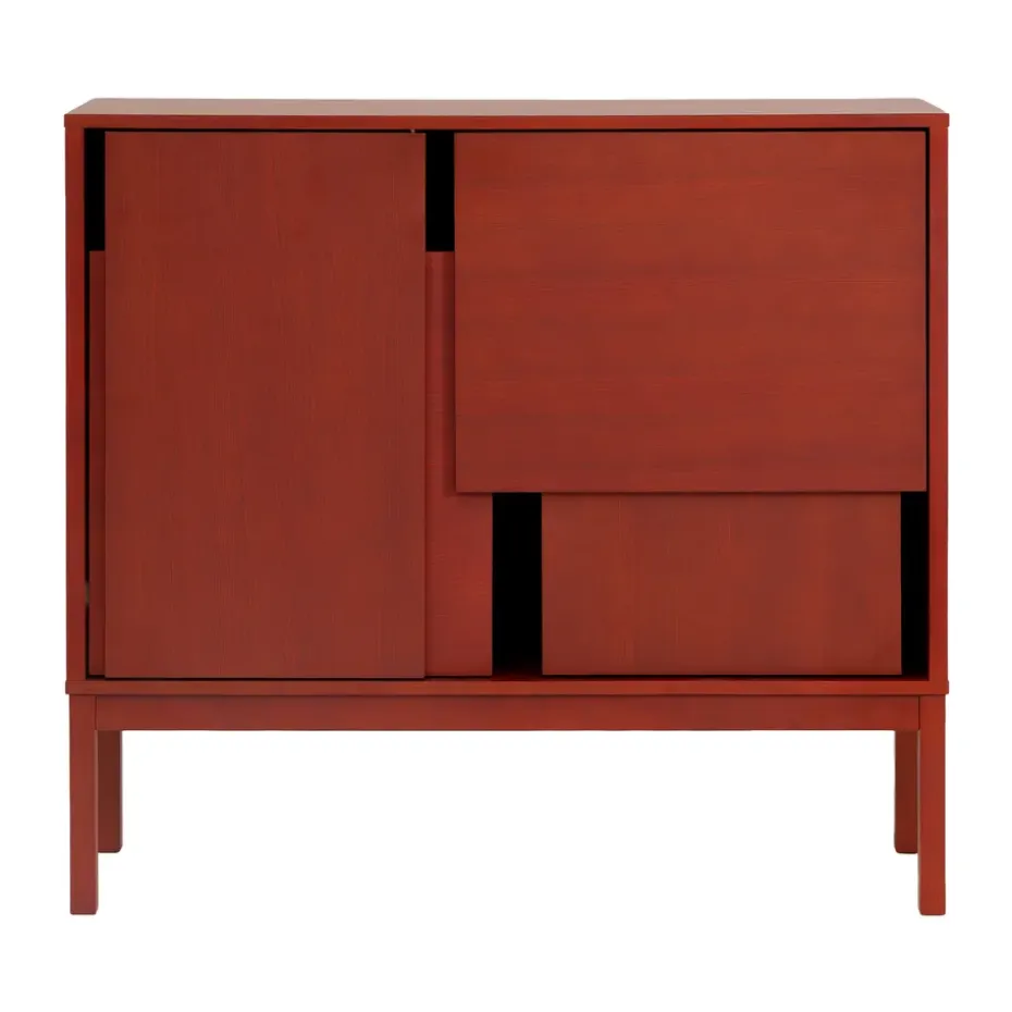 Layer sideboard, Red, 120x110, with legs