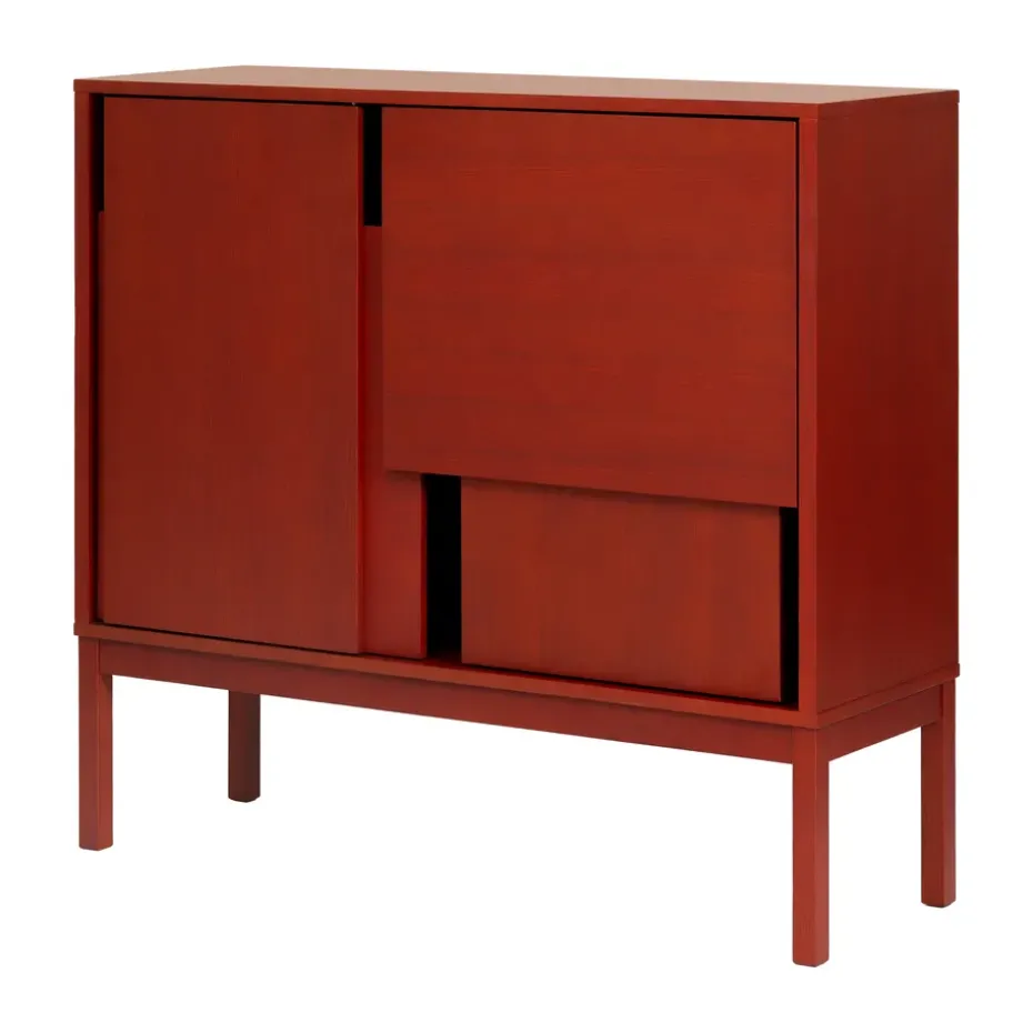 Layer sideboard, Red, 120x110, with legs