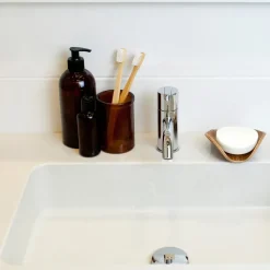 Leaf™ Soap Dish with Drainage 11.5x11.5 cm, Walnut