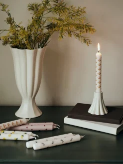 Lemon taper candles 2-pack, White-yellow