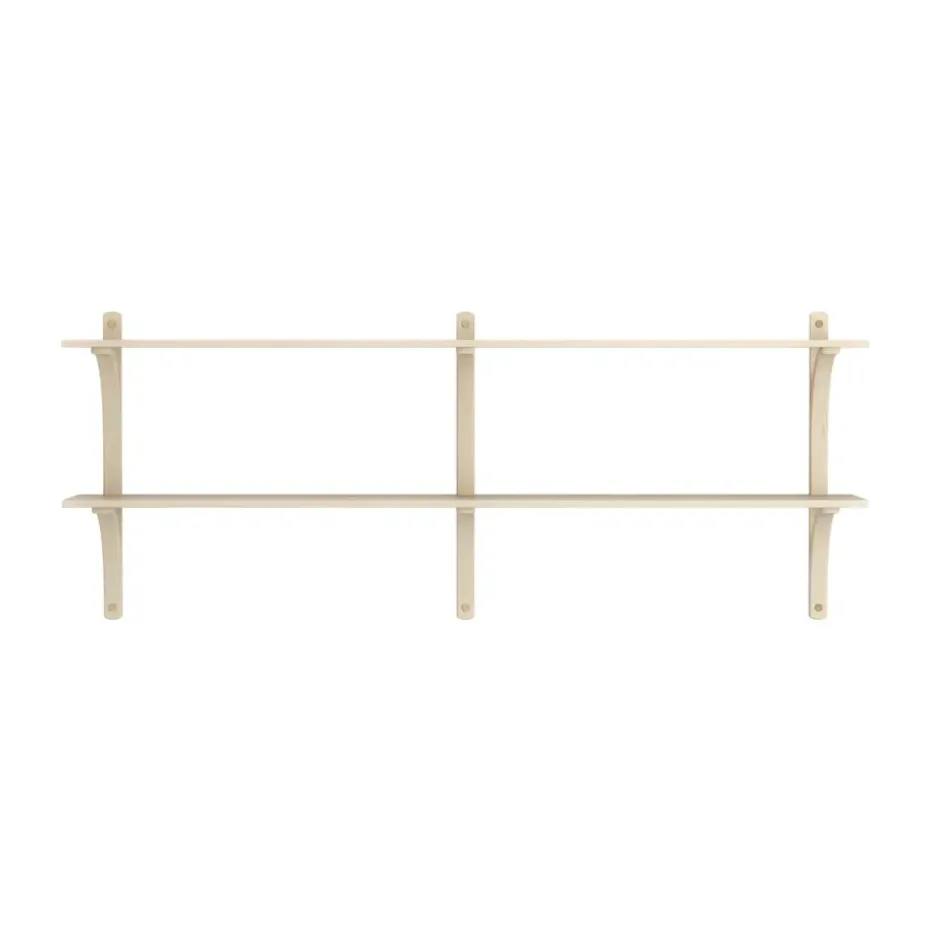 Levi shelf, Lacquered ash-brass, 2 shelves, 180 cm