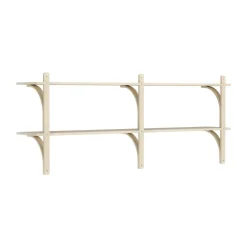 Levi shelf, Lacquered ash-brass, 2 shelves, 180 cm