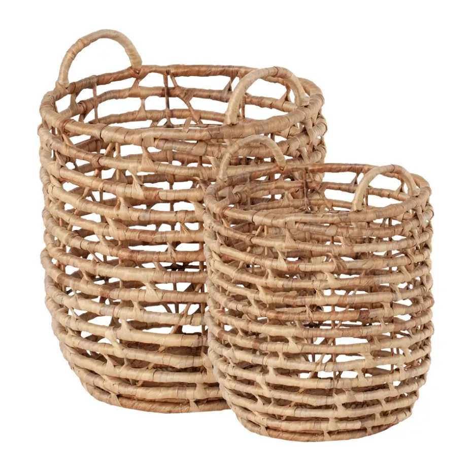 Lily storage baskets U-shape open twist 2 pieces, Natural