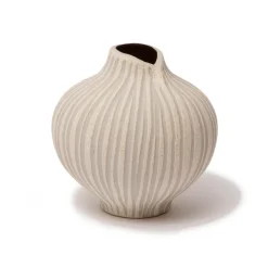 Line vase, Sand white stone stripe, medium