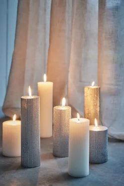 Lissa candle Ø6x20 cm, Silver