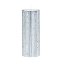 Lissa candle Ø6x15 cm, Silver
