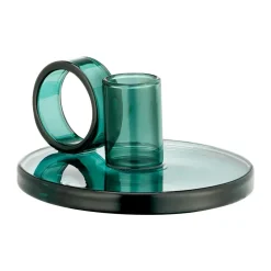 Loop candle holder Ø11 cm, Teal