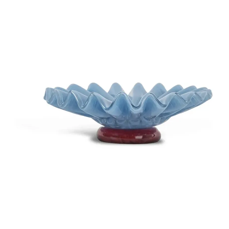Lori bowl M Ø18 cm, Light blue-burgundy