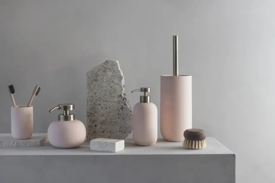 Lotus ceramic toilet brush, Powder rose