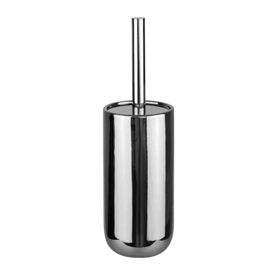Lotus ceramic toilet brush, Chrome
