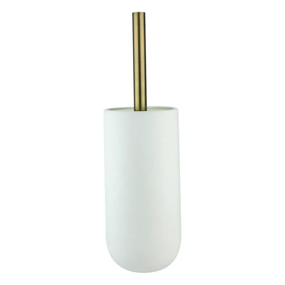 Lotus ceramic toilet brush, White