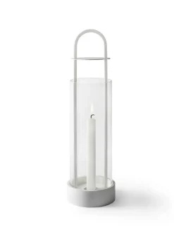 Lotus hurricane lantern, white