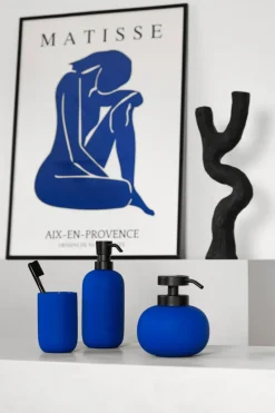 Lotus soap dispenser, Cobalt