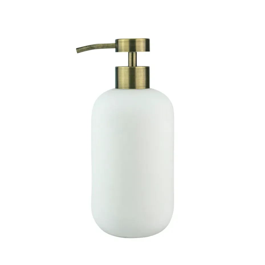 Lotus soap dispenser high, white