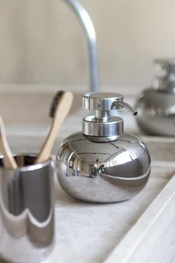 Lotus soap dispenser low, Chrome