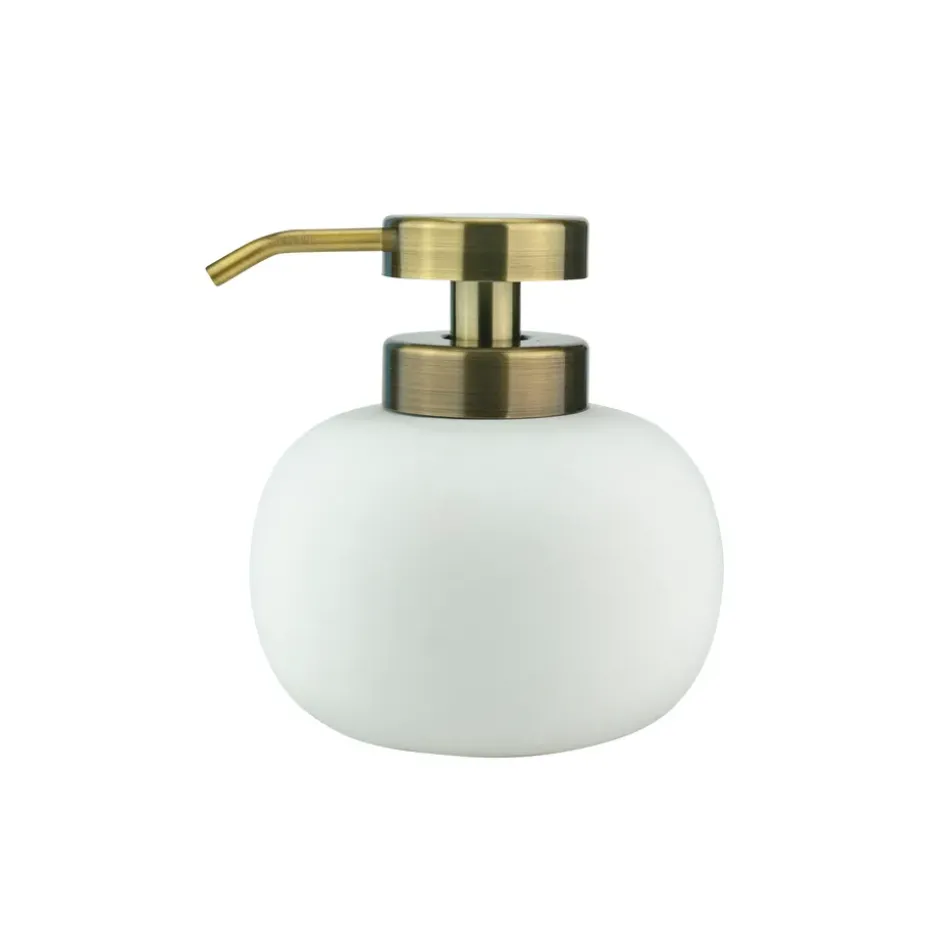 Lotus soap dispenser low, white