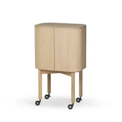 Loud bar cabinet on wheels, Light oiled oak