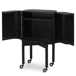 Loud bar cabinet on wheels, Black