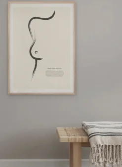 Love your breasts poster, 50x70 cm