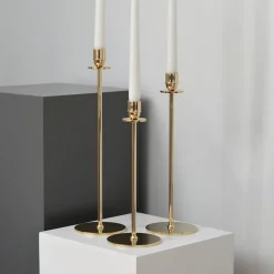 Luce Del Sole candle sticks 35 cm, Solid brass