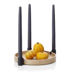 Luna candleholder, oak-black