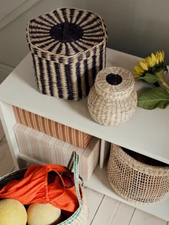 Lykke basket 3 pieces, Natural-green