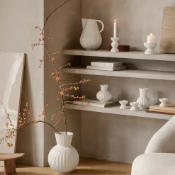 Lyngby Tura tealight holder Ø8 cm, White