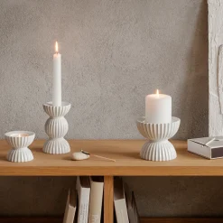 Lyngby Tura tealight holder Ø8 cm, White