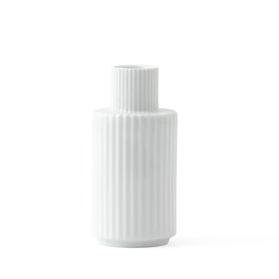 Lyngby vase candle holder white, 11 cm