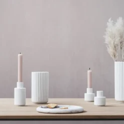 Lyngby vase candle holder white, 11 cm