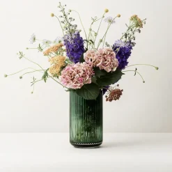 Lyngby vase glass Copenhagen green, 31 cm