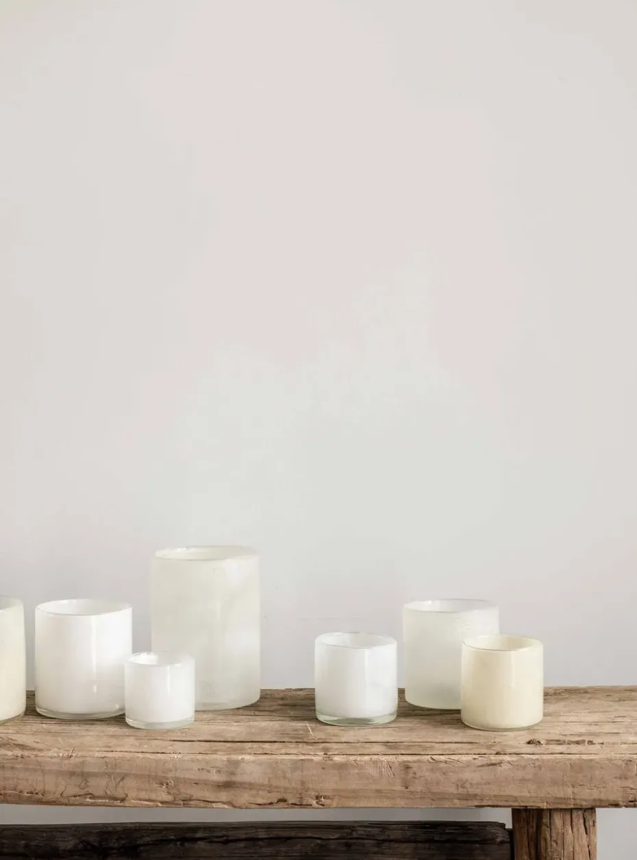 Lyric lantern M, linen (white)