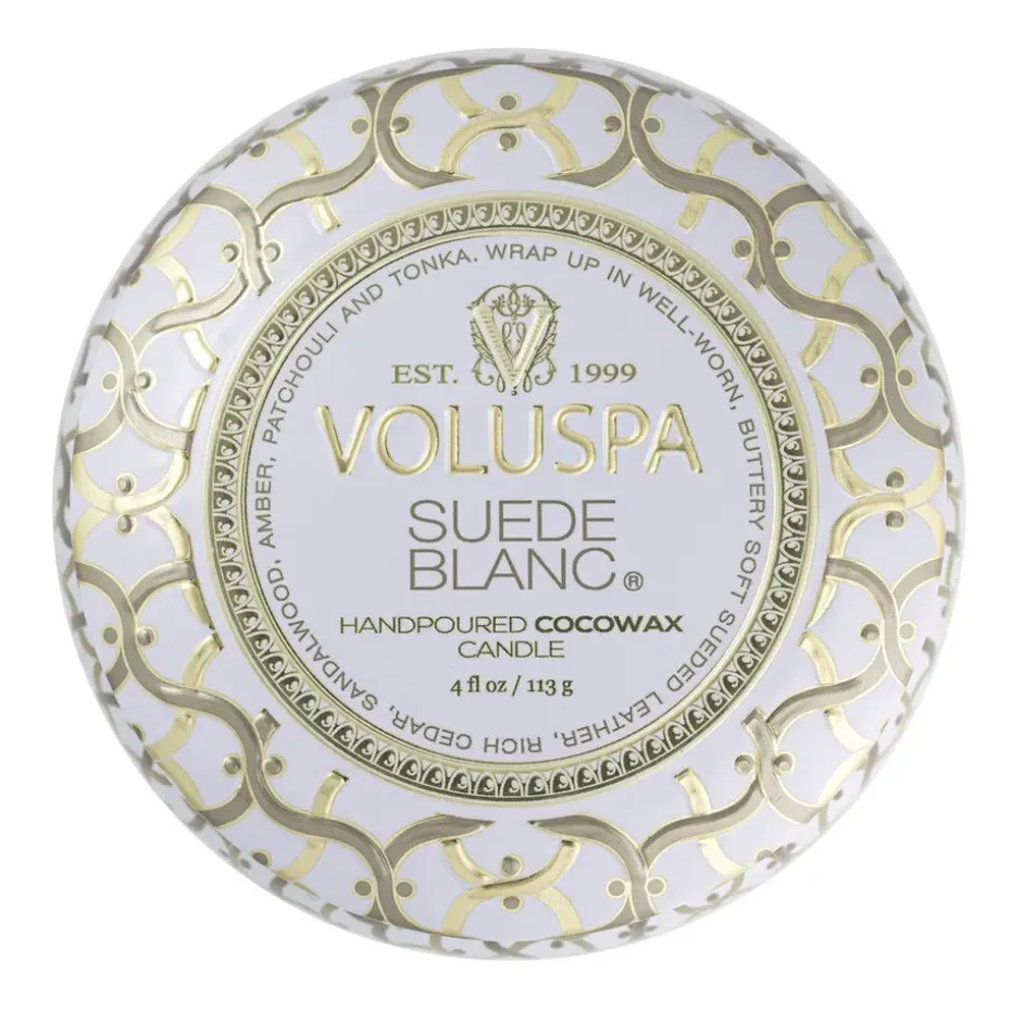 Maison Blanc Mini Tin scented 25 hours, Suede Blanc