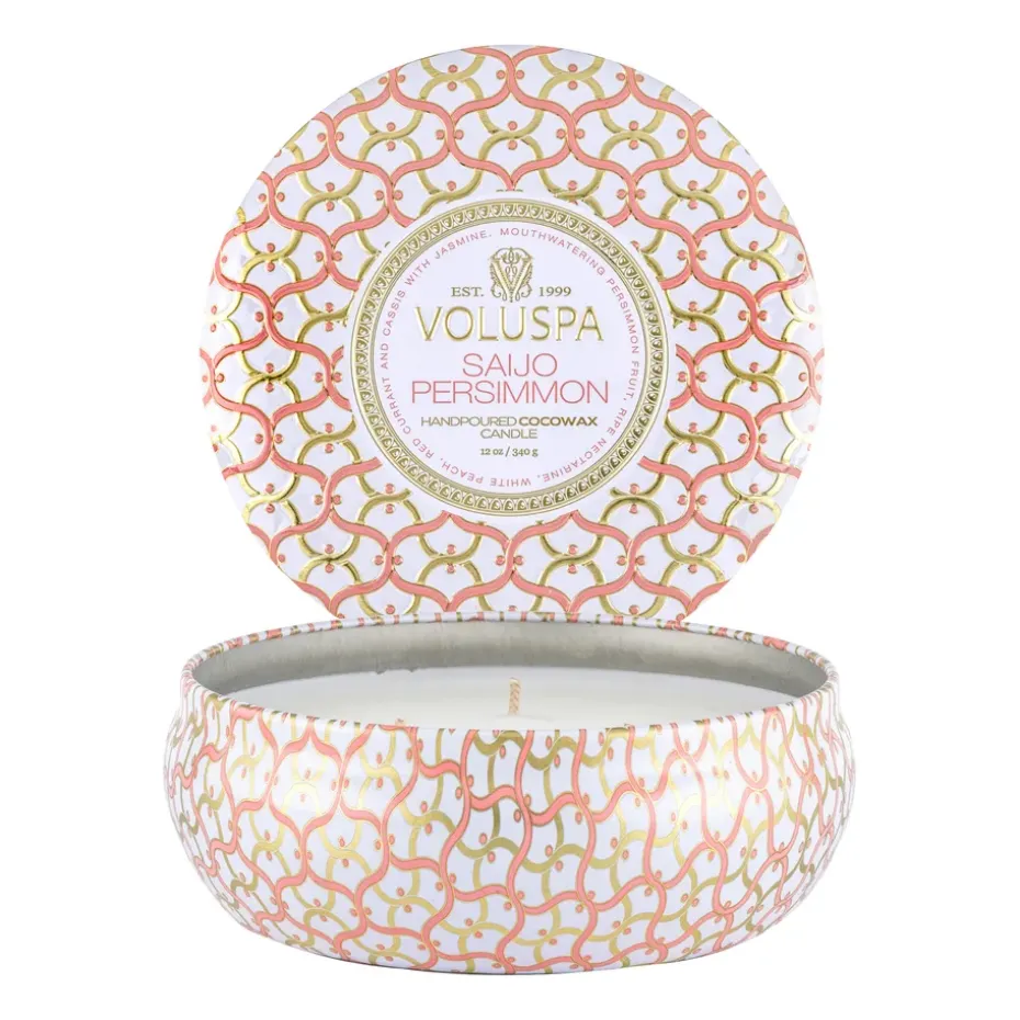 Maison Blanc 3-wick Tin scented 40 hours, Saijo Persimmon