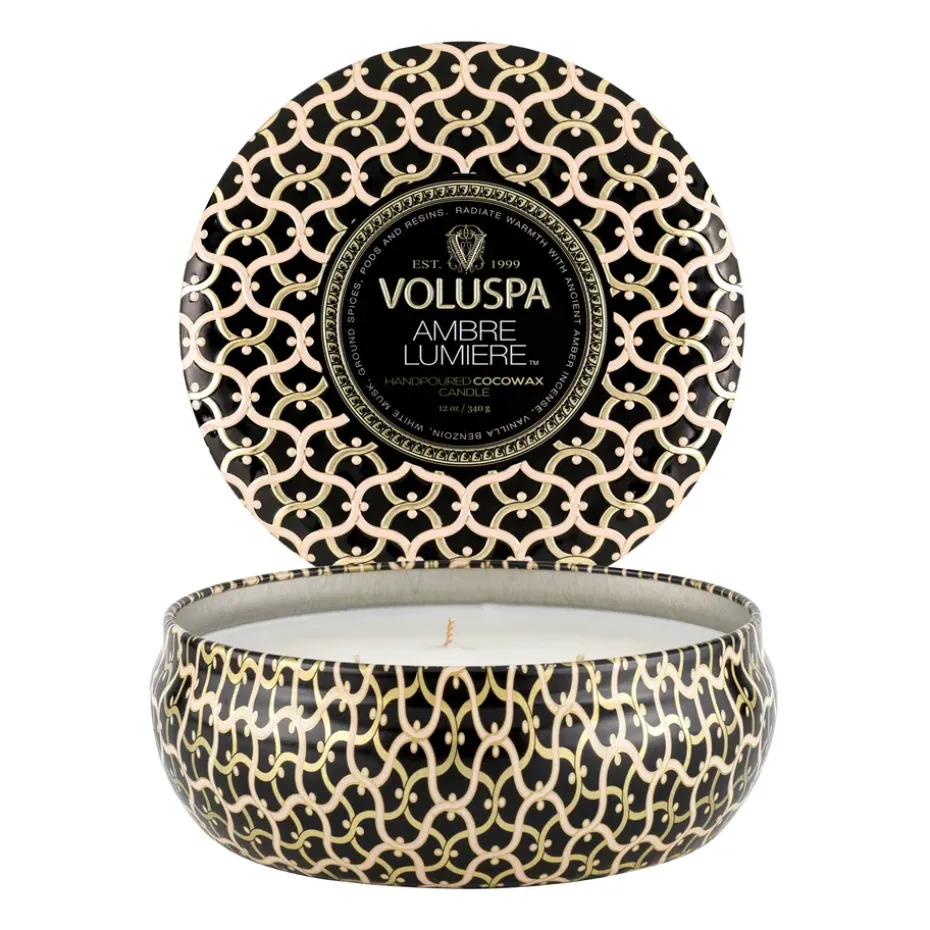 Maison Noir 3-wick Tin scented 40 hours, Ambre Lumiere