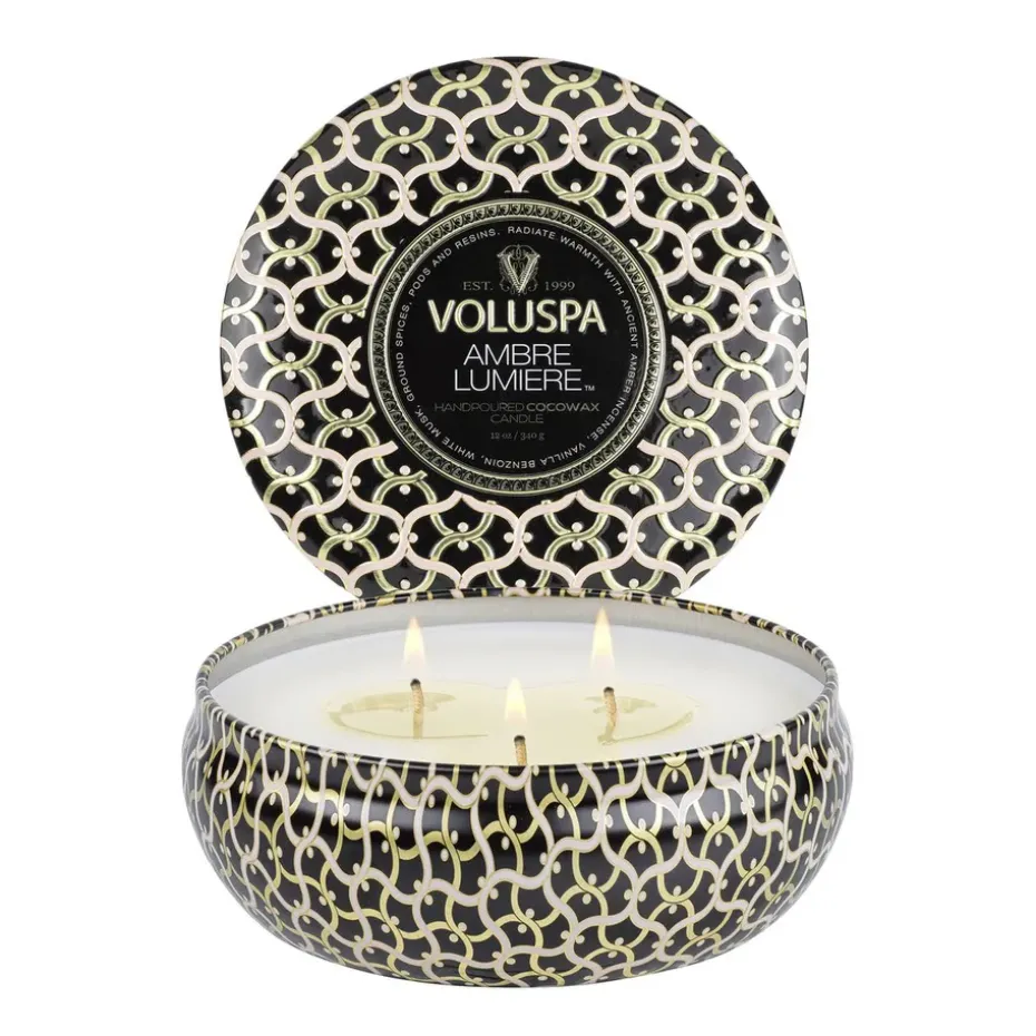 Maison Noir 3-wick Tin scented 40 hours, Ambre Lumiere