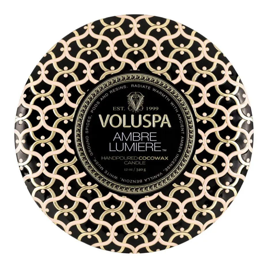 Maison Noir 3-wick Tin scented 40 hours, Ambre Lumiere