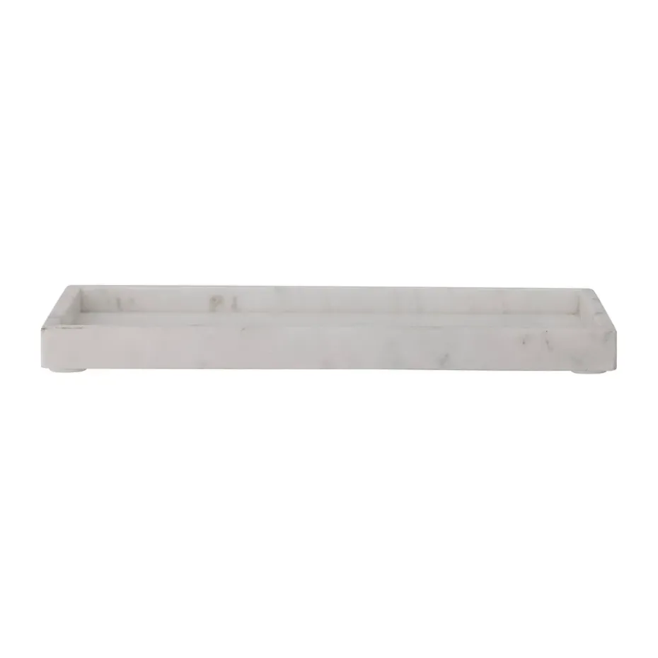 Majsa decorative tray 18x38 cm, White marble