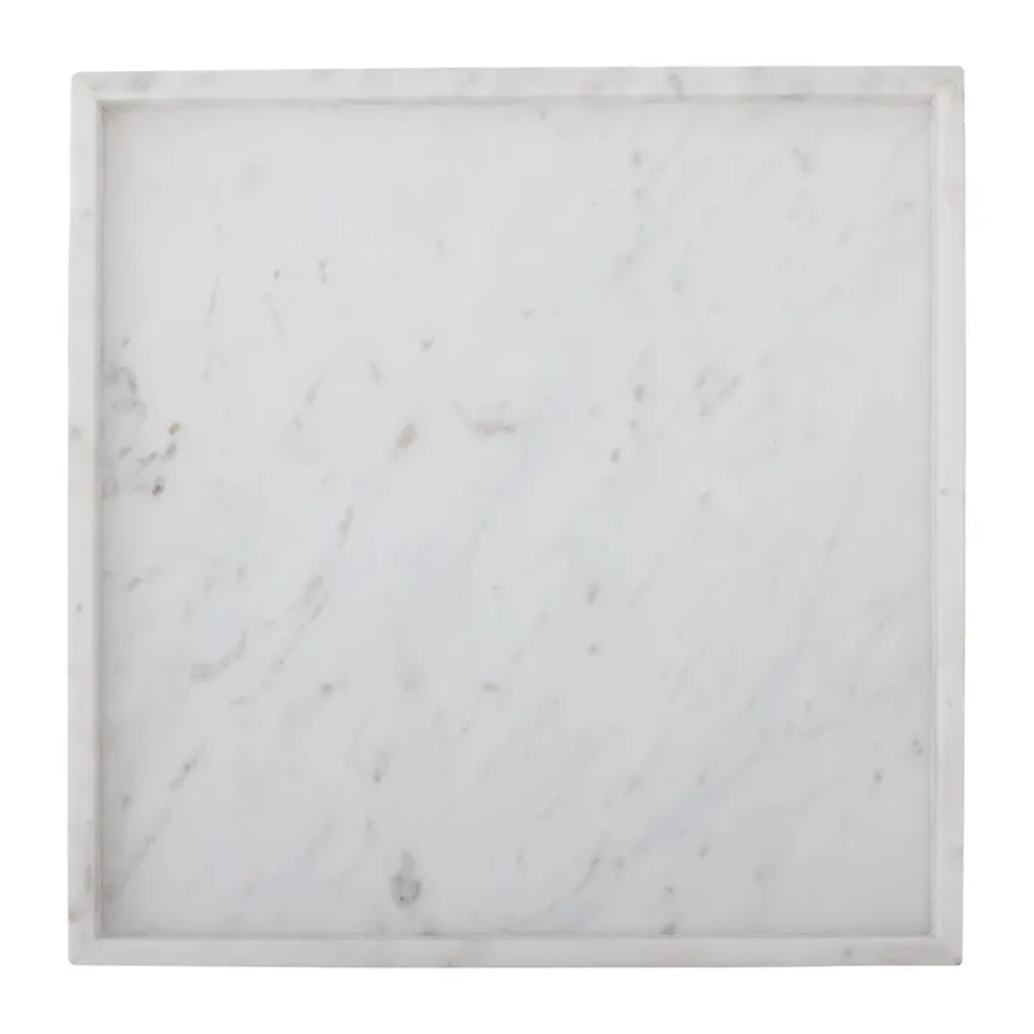 Majsa decorative tray 35x35 cm, White marble