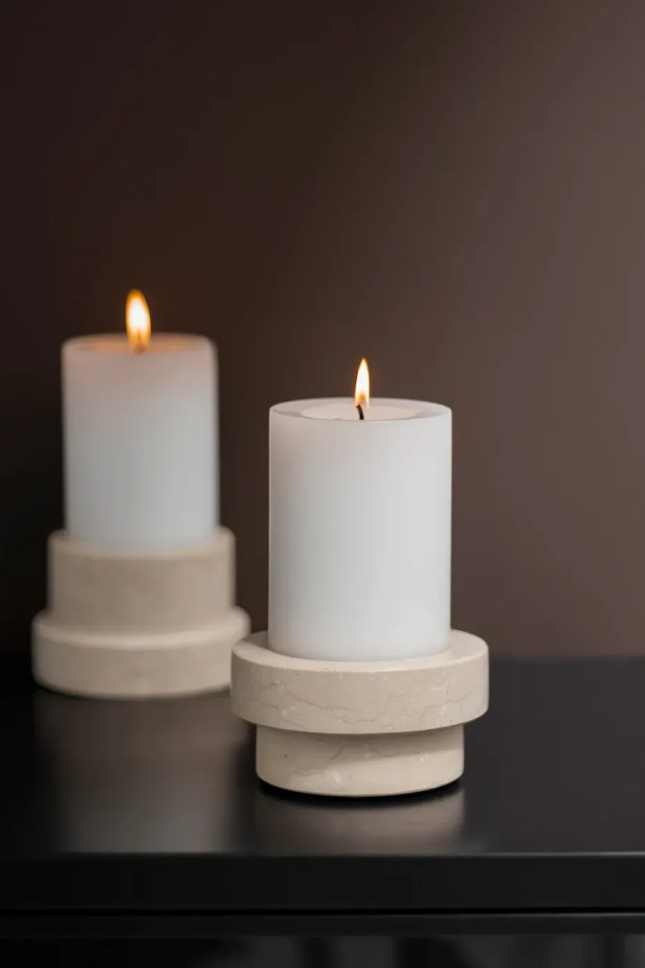 Marble candle holder for block candle 5 cm, Sand